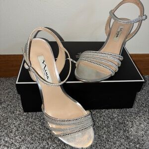 Formal silver dress shoes